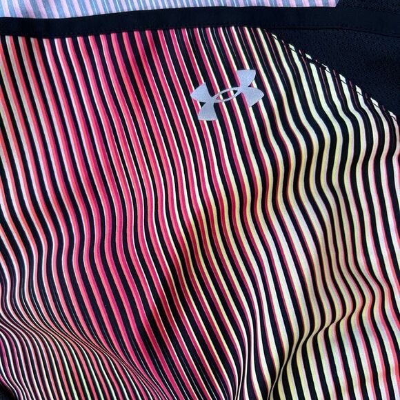 Under Armour Fly-by 2.0 Athletic Running Shorts Size Medium Striped Multicolor - Picture 3 of 13